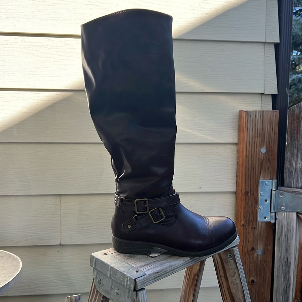Burgundy tall boots